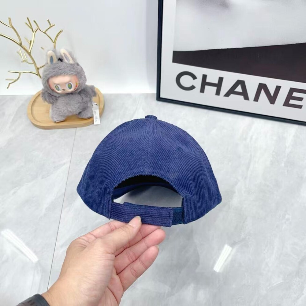 Balenciaga Corduroy Logo Baseball Cap in Blue - Picture 3 of 4